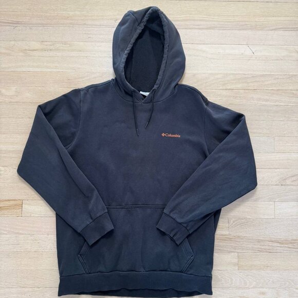 Columbia black hoodie with orange logo men’s size Large - Picture 1 of 7